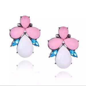 pink crystal earrings